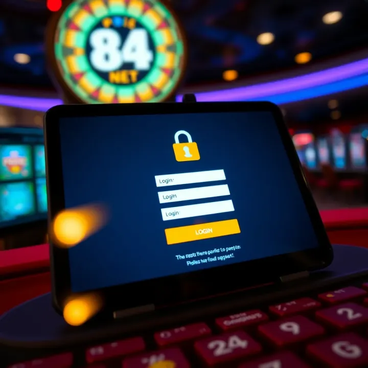 Online gaming platform interface showing login fields on a digital device