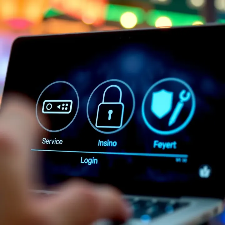 Visual representation of troubleshooting icons for login issues on a digital service