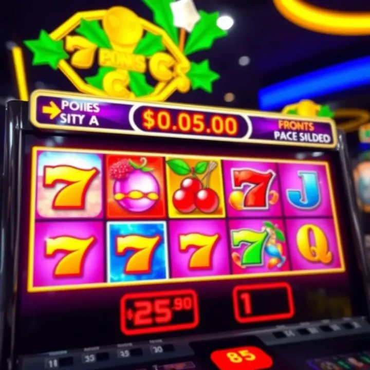 Digital slot machine interface showcasing various pokies symbols and bonus features