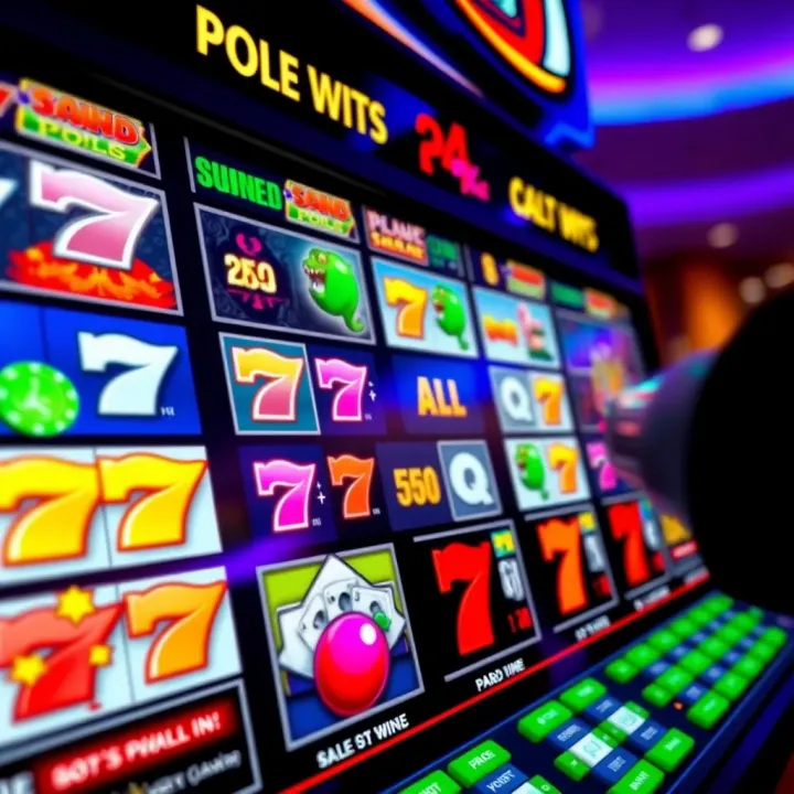 Colorful digital slot machine interface displaying active paylines and vibrant symbols