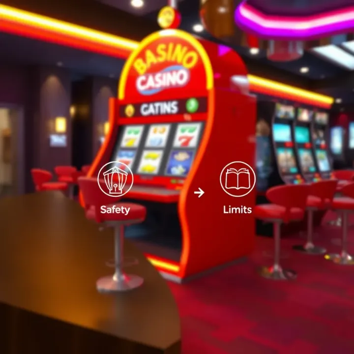Illustration of responsible gambling with icons representing safety, limits, and legal compliance