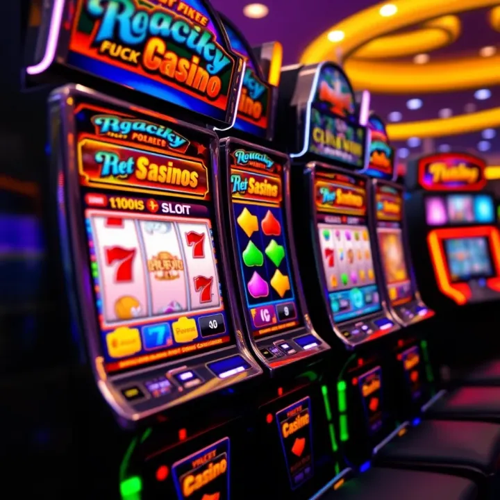 Colorful slot machine reels displaying winning symbols and vibrant graphics
