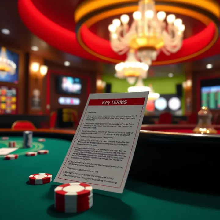 Illustration highlighting key terms and conditions related to Ricky Casino bonuses