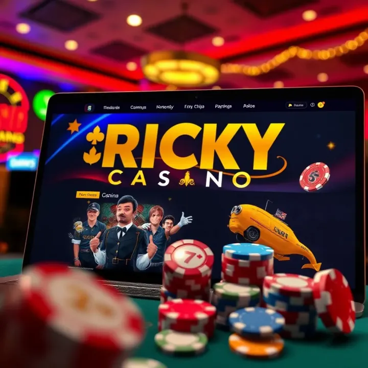 Ricky Casino website showing bonus offers and free chips available for Australian players