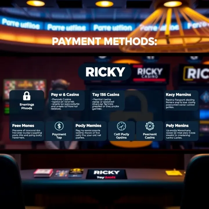 Visual representation of payment options and security features at Ricky Casino