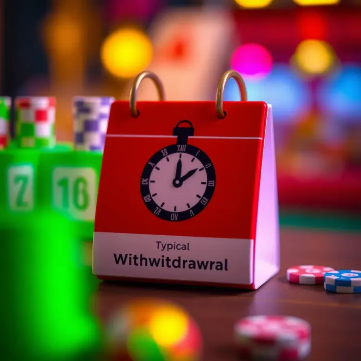 Calendar with clock symbol illustrating typical withdrawal times at Ricky Casino
