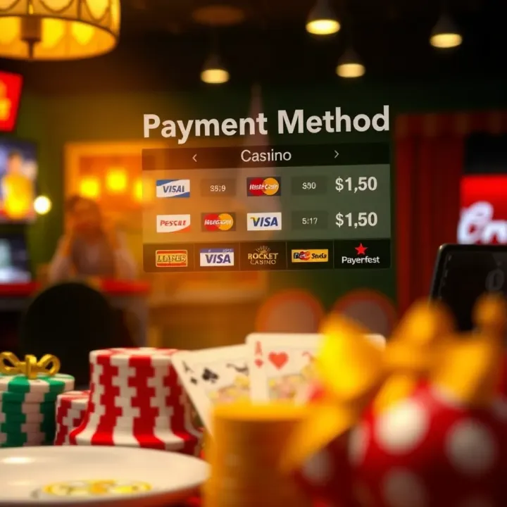 Graphic displaying various payment methods available for transactions on Rocket Casino platform