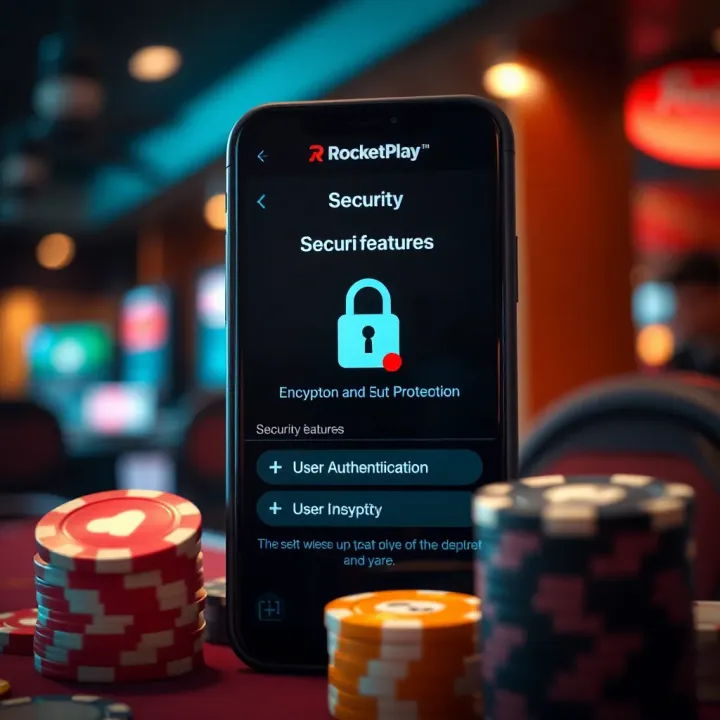 RocketPlay App Security Features and User Protection Security features panel highlighting encryption and user authentication in the RocketPlay app