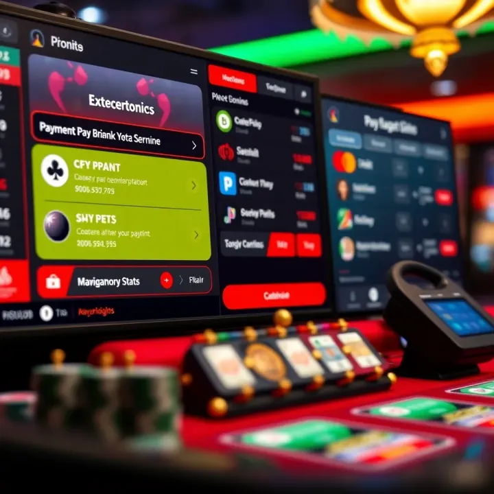 Digital representation of secure payment methods and user-friendly navigation within a gaming site