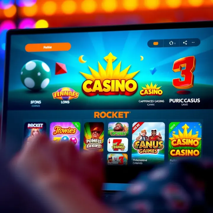 Variety of online casino games displayed on a digital device screen