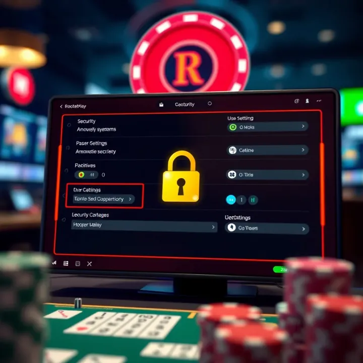 Visual representation of security settings and options available within RocketPlay for enhanced protection