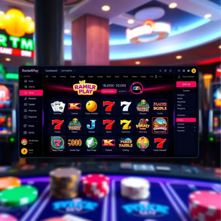 Dashboard view of RocketPlay slot game with gameplay management options