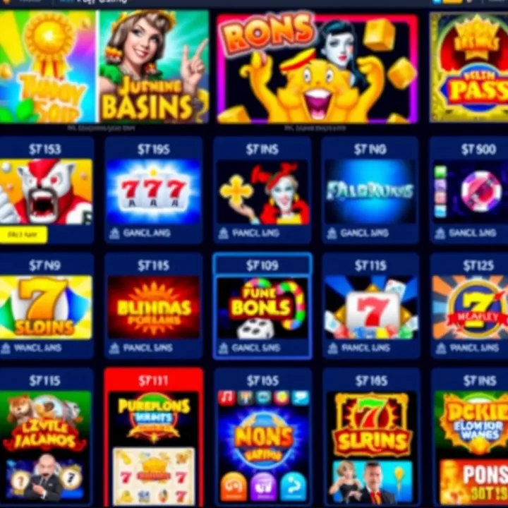 Colorful online casino interface displaying a variety of slot games and betting options