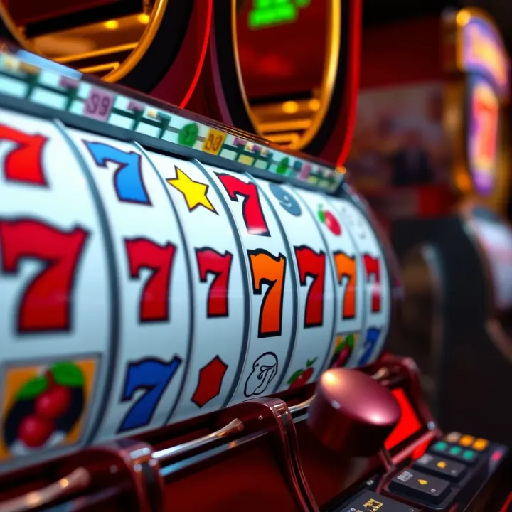 Classic slot machine reels showing various symbols like cherries, bars, and sevens
