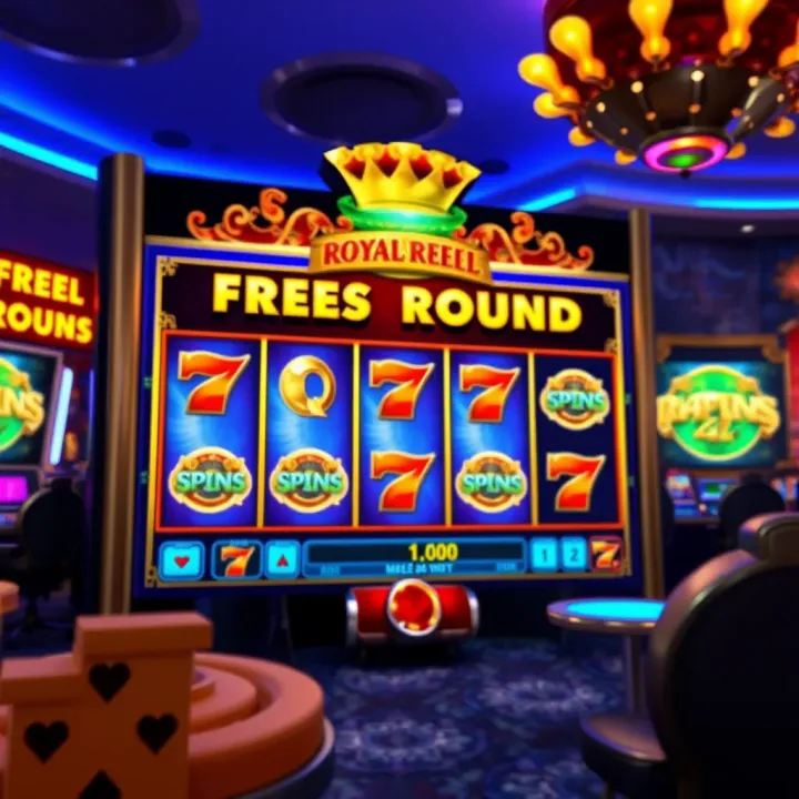 Exciting Bonus Round with Free Spins and Multipliers in Royal Reels 4 Bonus round screen featuring free spins and multipliers with animated graphics enhancing excitement