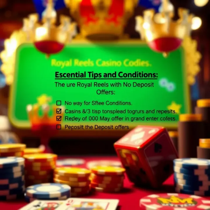 Graphic depicting a checklist of tips and common terms for redeeming no deposit casino offers
