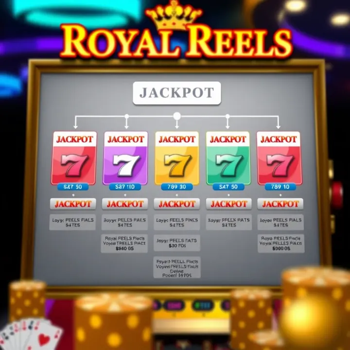 Diagram illustrating different types of Royal Reels slot jackpots and their payout structure