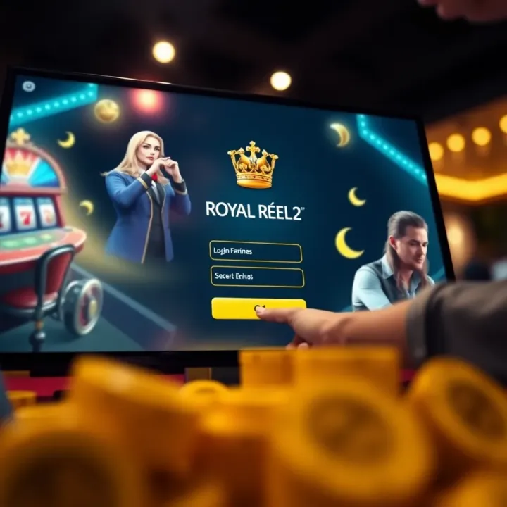 User entering login credentials on Royal Reels 2 platform in Australia