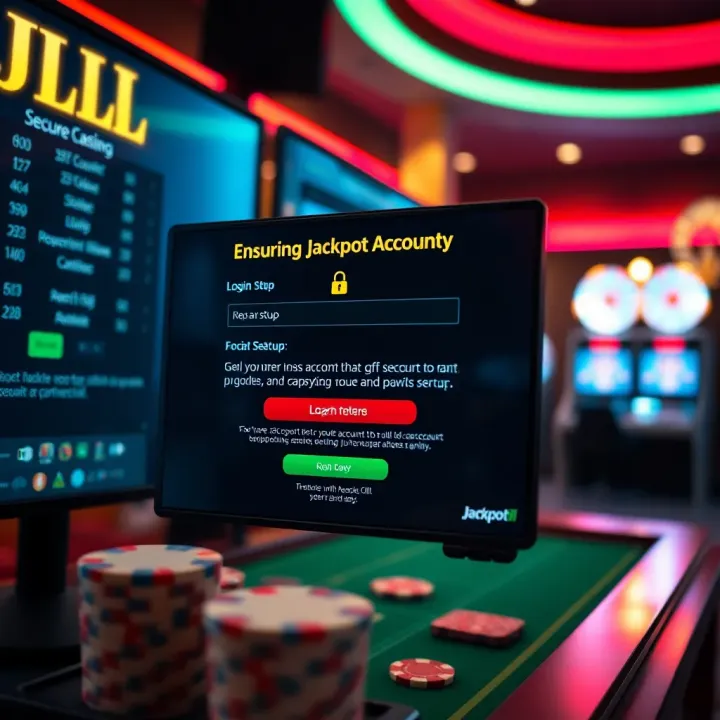 Secure account setup process on Jackpot Jill platform highlighting security features