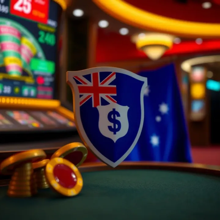 Trusted and Secure Online Pokies Platform in Australia Safe and secure online pokies platform with a shield symbol and Australian flag