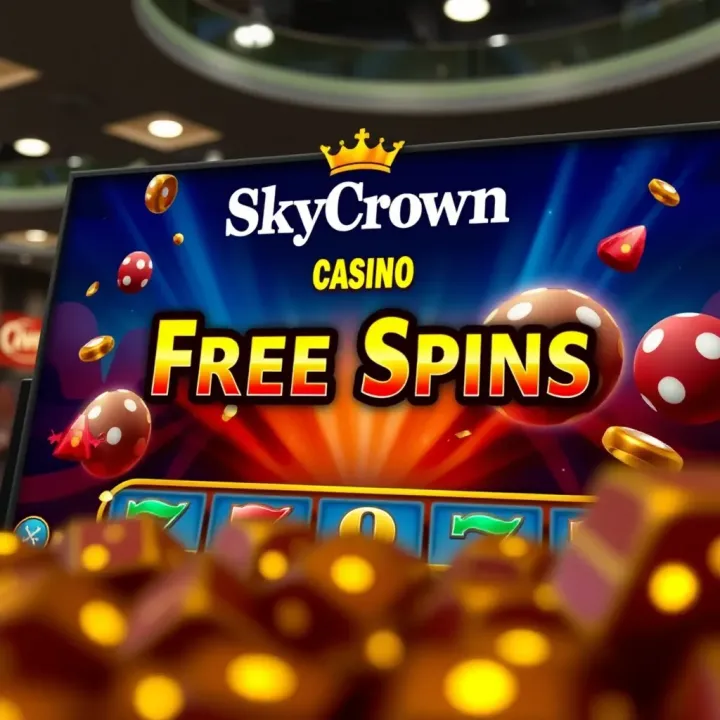Illustration of a digital casino interface highlighting free spins promotion on reels