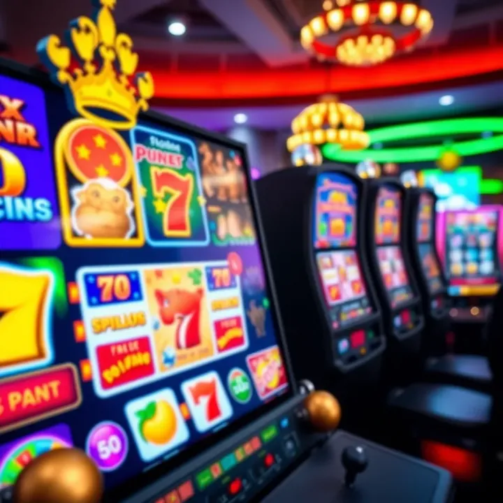 Colorful online casino interface showing a variety of slot games on a digital screen