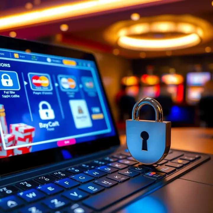 Secure online payment options with digital security icons