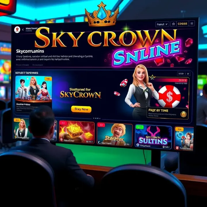 Interface showcasing Skycrown Online's gaming and social interaction features