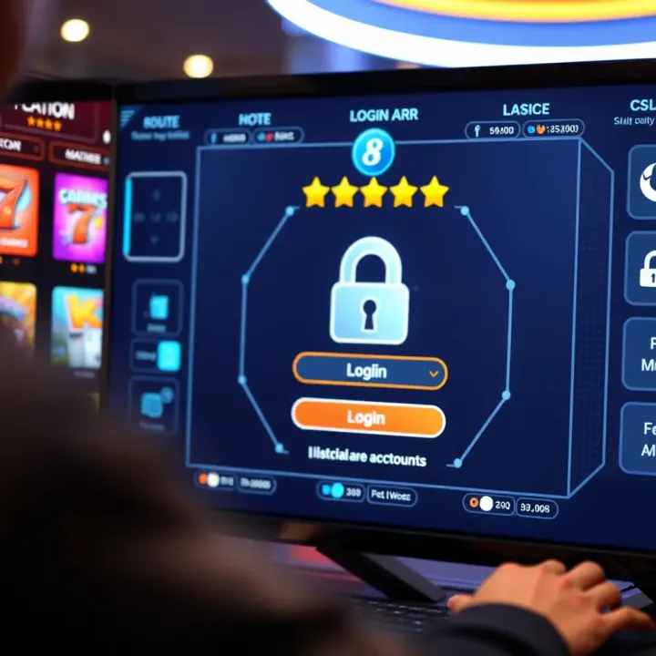 Secure login interface with digital security elements symbolizing safe account access
