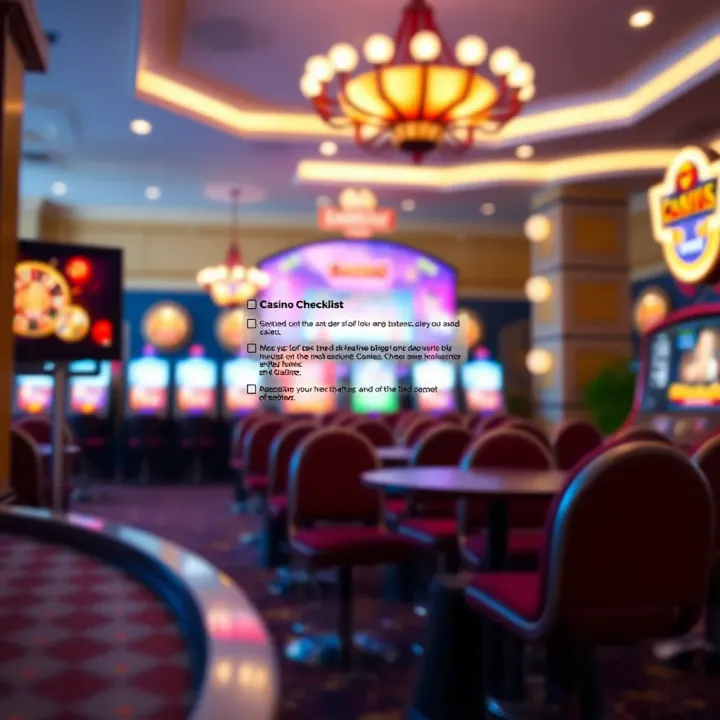 Checklist highlighting trusted online casino features and tips to avoid scams in bonus claiming