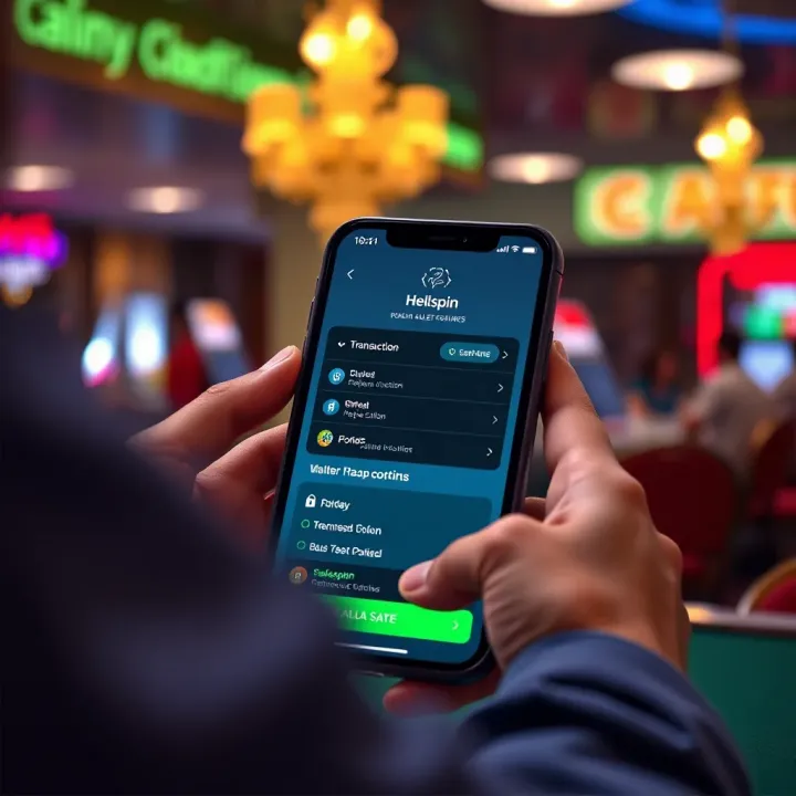 User interacting with a digital wallet interface on a smartphone displaying transaction options and balance details