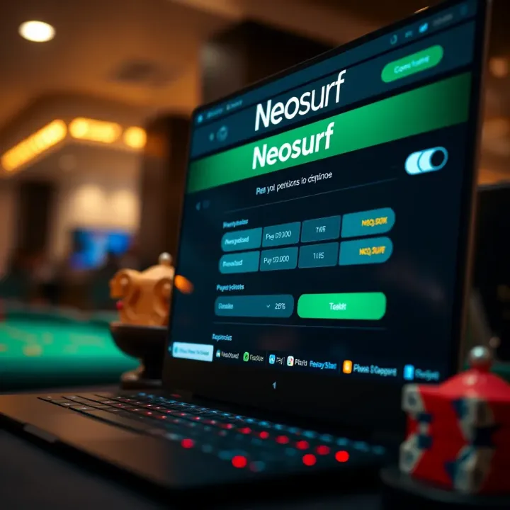Digital interface showing Neosurf deposit options on an online casino platform