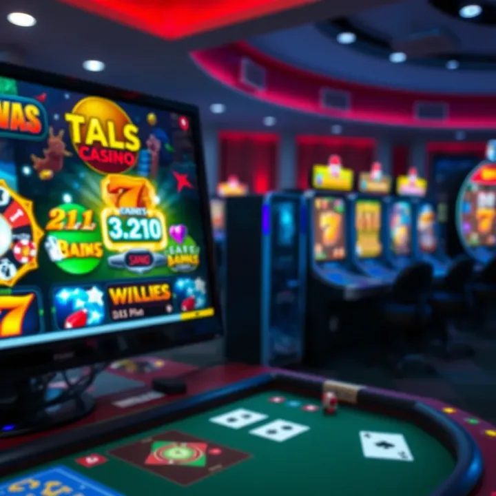 Illustration of digital casino interface showing various popular games available in Australian no verification casinos