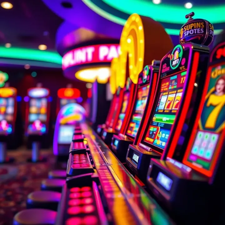 Close-up view of a brightly lit electronic slot machine in an Australian casino environment