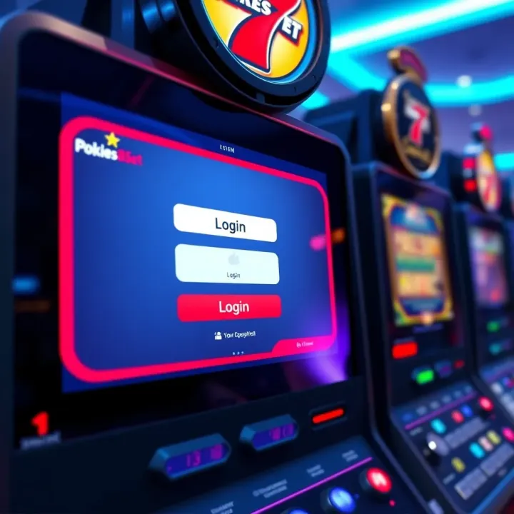 User interface showcasing login screen of the online pokies platform with clear input fields