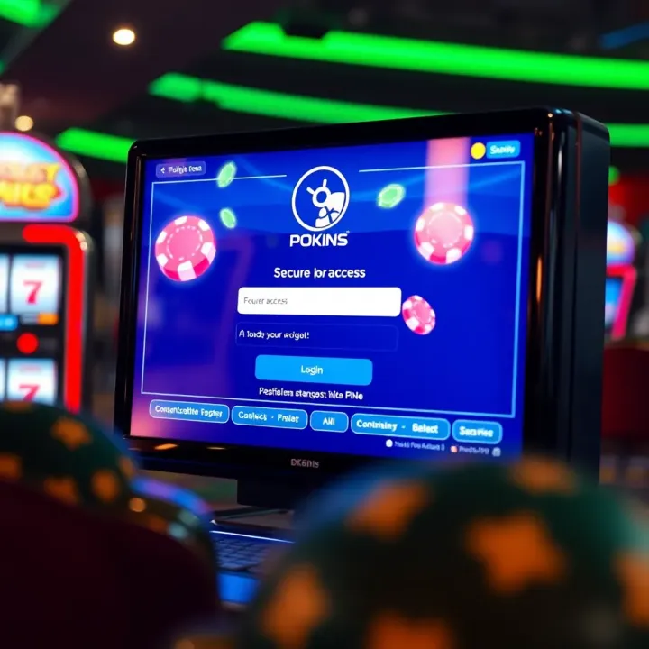 User interface showing login screen with secure access features