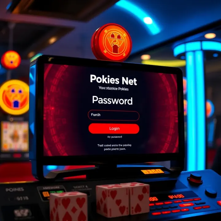 Secure login screen for online pokies platform with password field visible