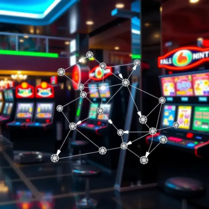Diagram showing the network connections between pokies machines in Australian gambling venues