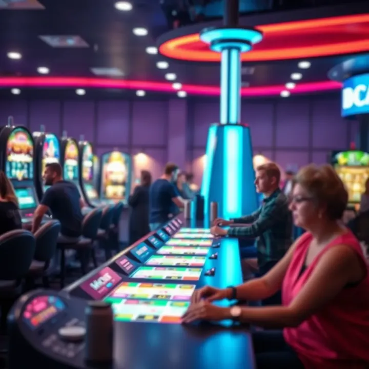 Illustration of community interaction around gambling venues highlighting social aspects