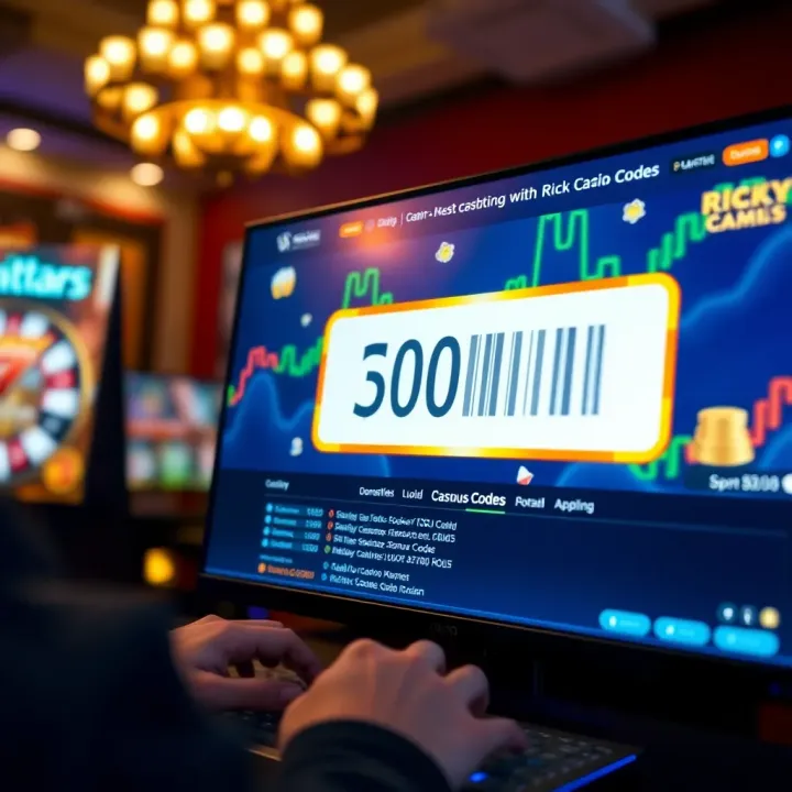 Illustration of a digital casino bonus code being applied on a computer screen