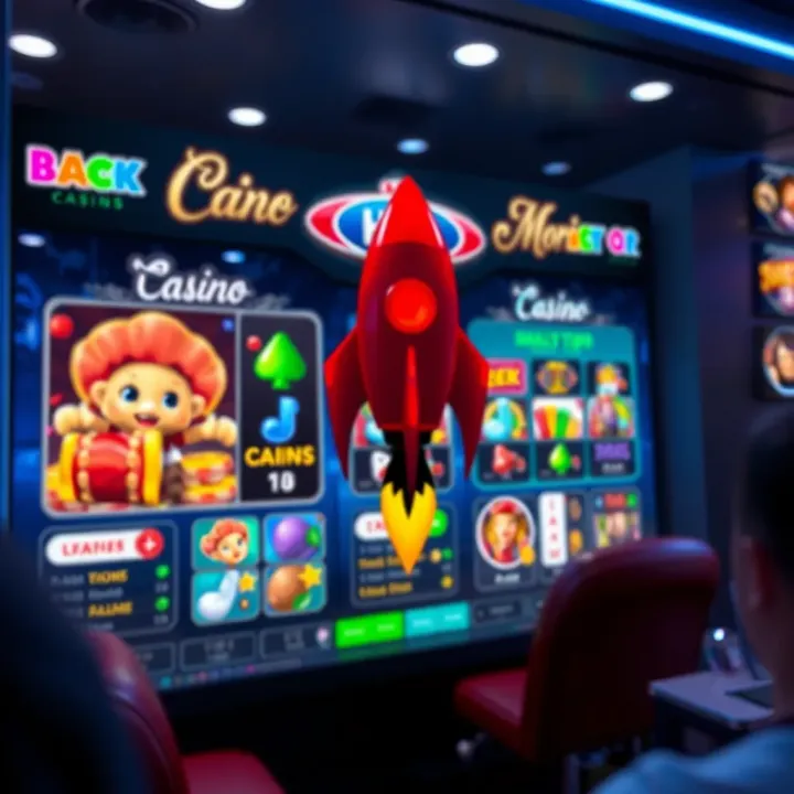Illustration of Rocket Casino Game interface showing dynamic gameplay elements and colorful graphics