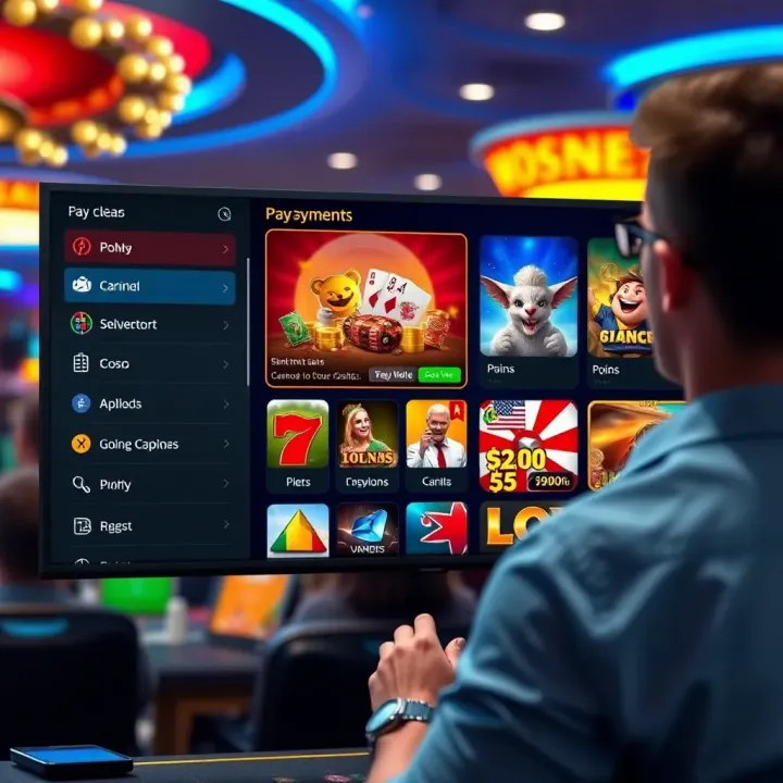User-friendly digital casino platform showcasing payment options and smooth navigation