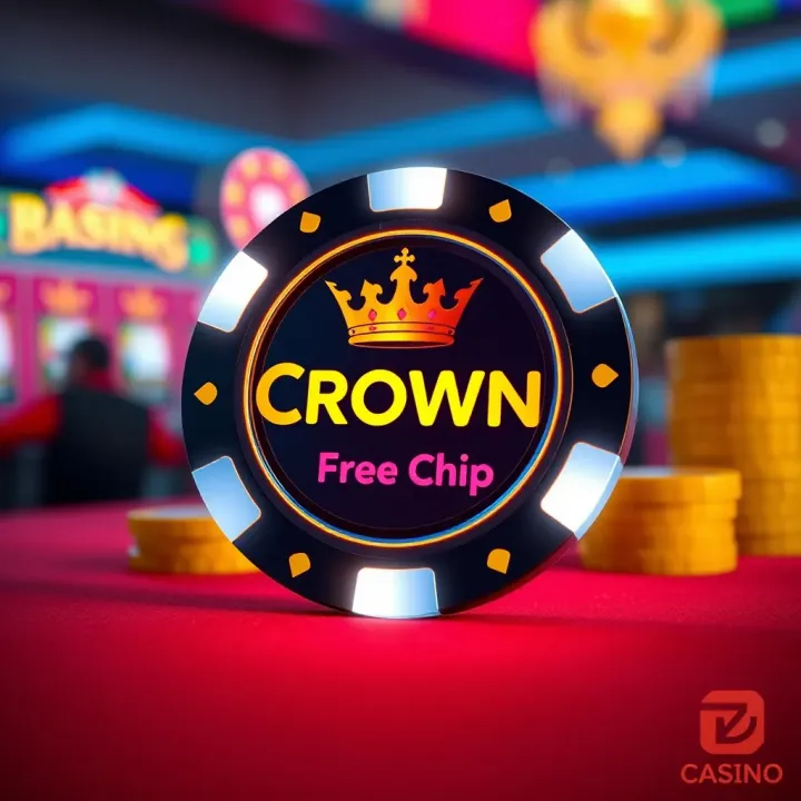 Illustration showing a digital casino chip glowing on a vibrant background representing SkyCrown Casino promotions