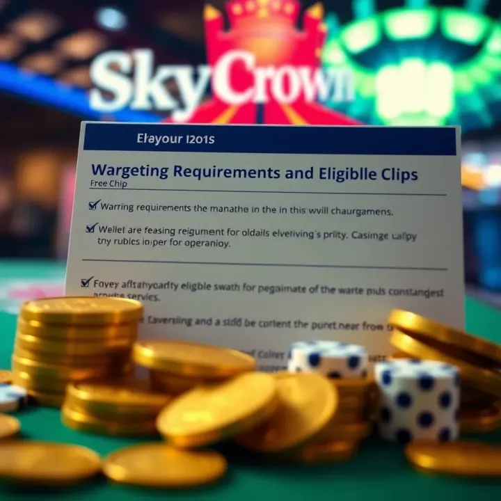 Graphic depicting wagering requirement terms and conditions with symbols of coins and checkmarks indicating eligibility and rules