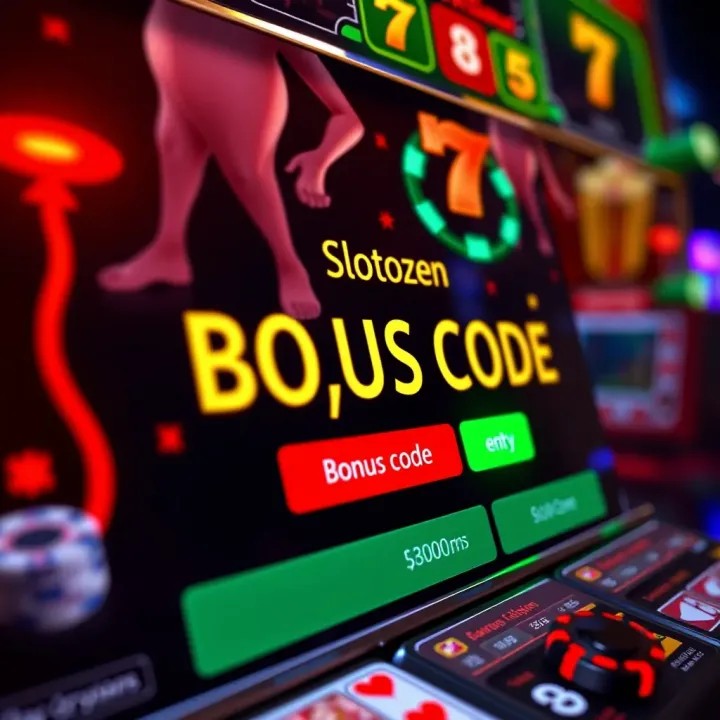 Digital interface showing bonus code entry on a casino platform