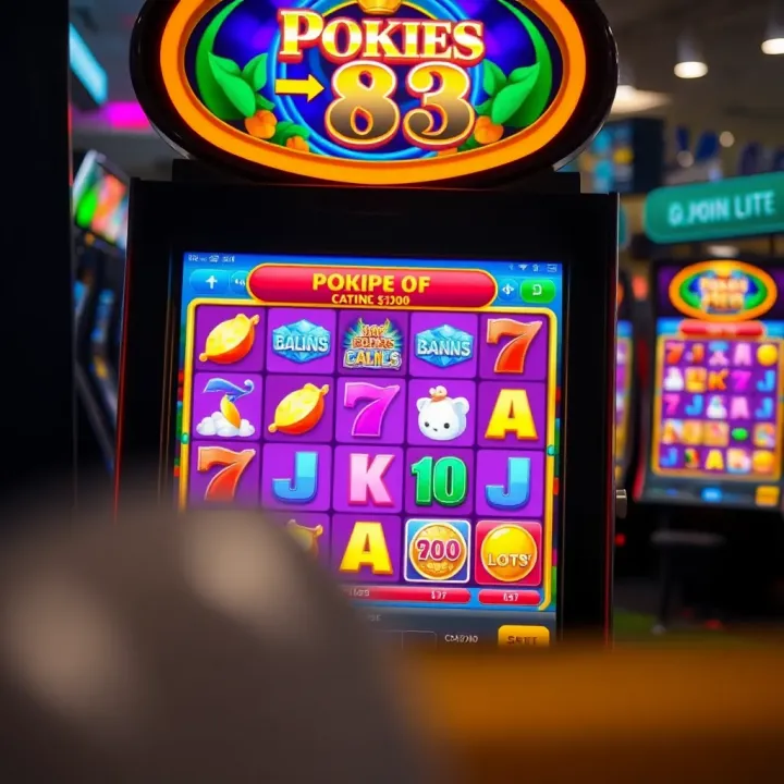 Colorful digital slot machine interface displaying various game options