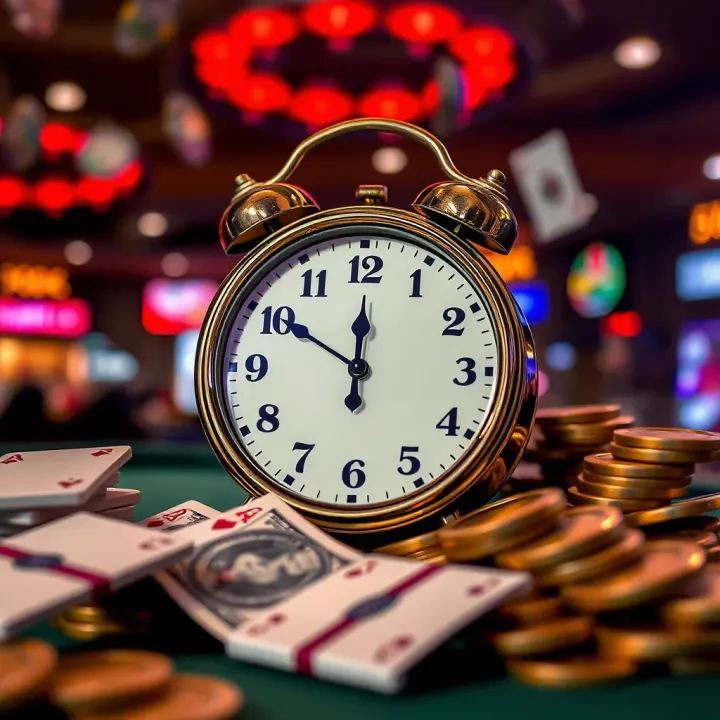 Clock and money symbols illustrating withdrawal processing times and limits at Rocket Casino