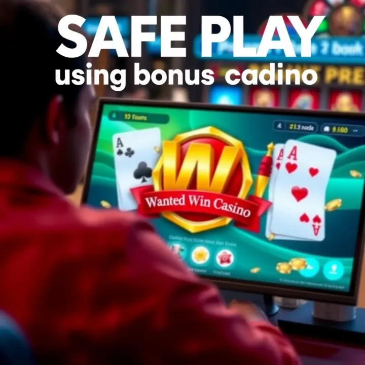 Graphic showing safe online casino play with bonus code unlocking rewards and benefits